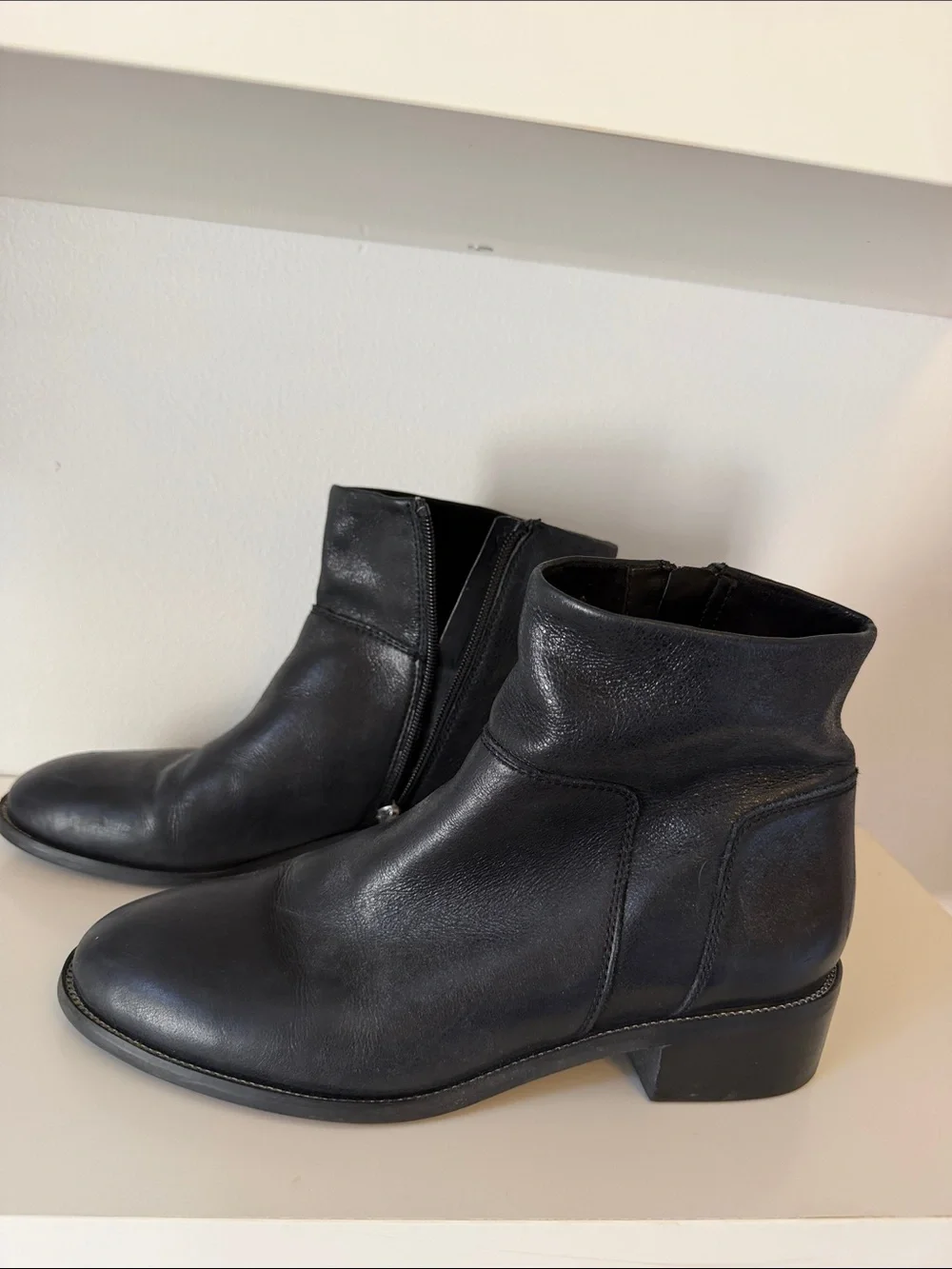 Franco Sarto Black Leather Chukka Ankle Boots
